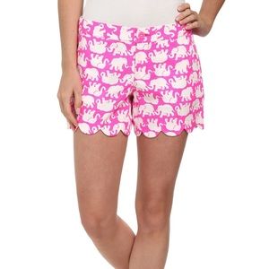 LILLY PULITZER THE BUTTERCUP HOT PINK AND WHITE ELEPHANT SHORTS SZ.6